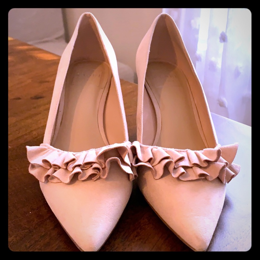 Dusty Pink heels (faux suede)